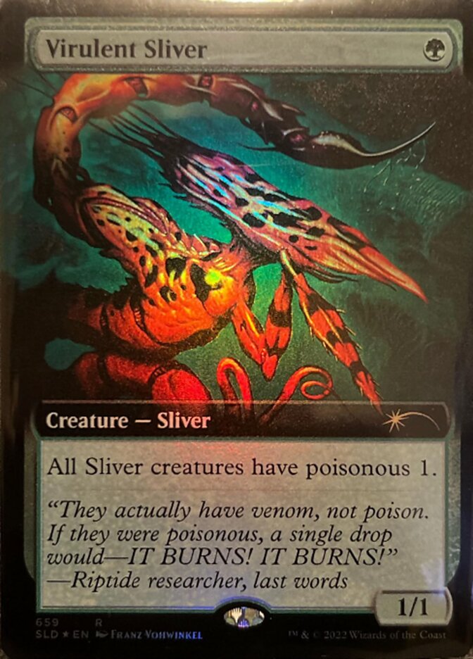 Virulent Sliver (Extended Art) [Secret Lair Drop Promos] | Tables and Towers