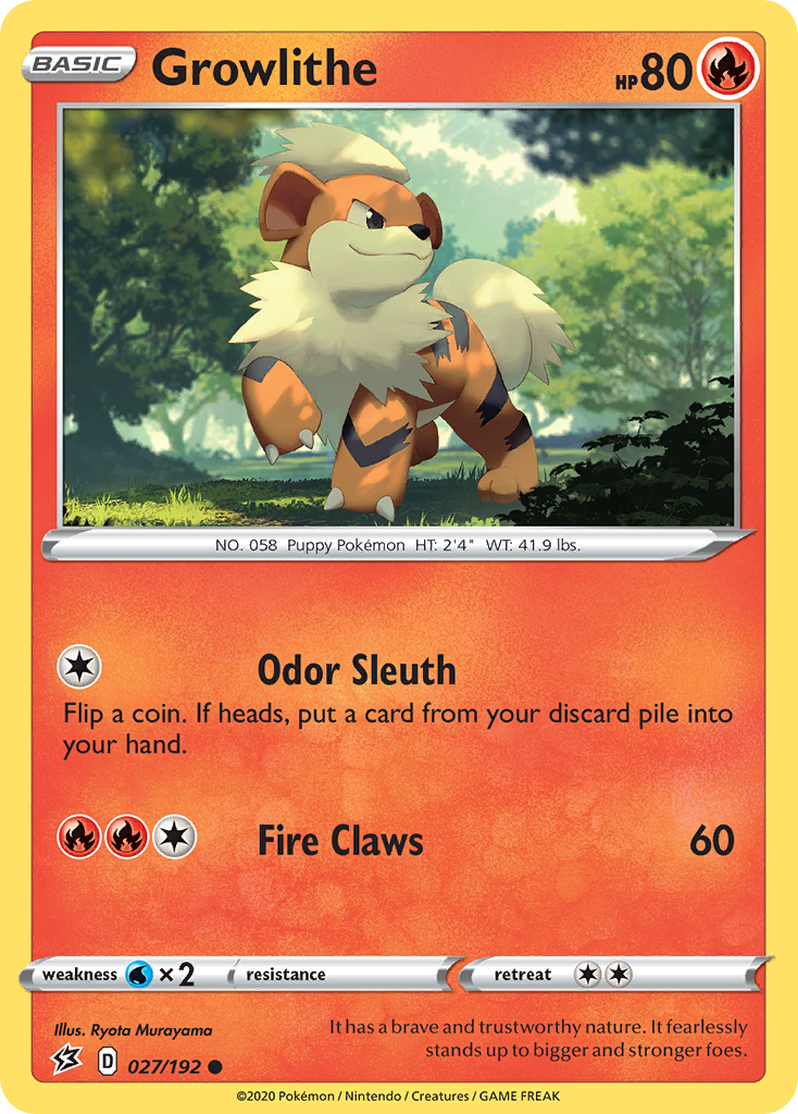 Growlithe (027/192) [Sword & Shield: Rebel Clash] | Tables and Towers