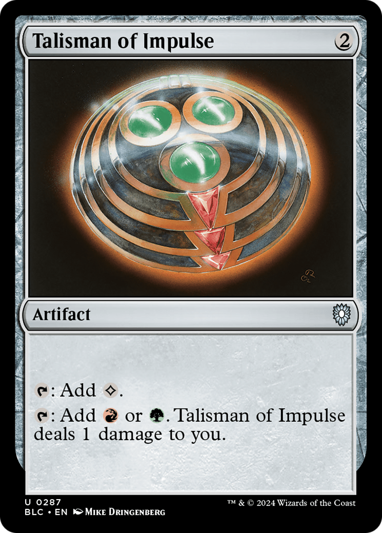 Talisman of Impulse [Bloomburrow Commander] | Tables and Towers