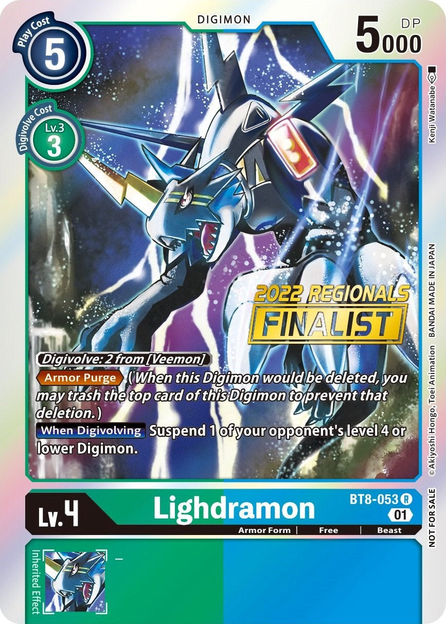 Lighdramon [BT8-053] (2022 Championship Offline Regional) (Online Finalist) [New Awakening Promos] | Tables and Towers