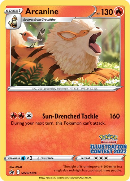 Arcanine (SWSH304) (Illustration Contest 2022) [Sword & Shield: Black Star Promos] | Tables and Towers