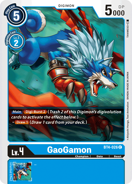 GaoGamon [BT4-026] [Great Legend] | Tables and Towers