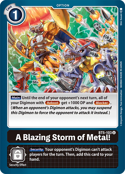 A Blazing Storm of Metal! [BT5-103] [Battle of Omni] | Tables and Towers