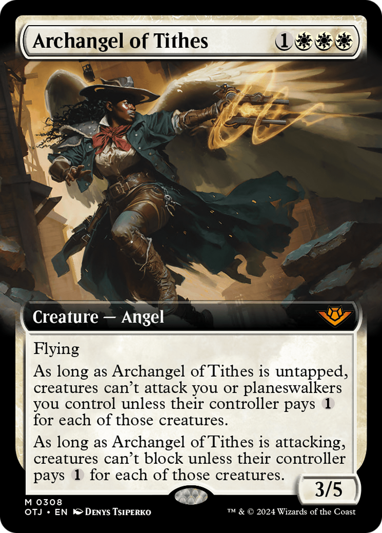 Archangel of Tithes (Extended Art) [Outlaws of Thunder Junction] | Tables and Towers