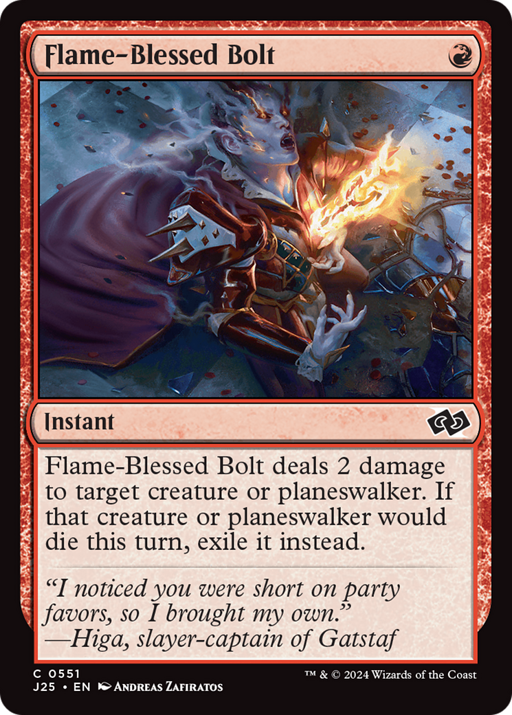 Flame-Blessed Bolt [Foundations Jumpstart] | Tables and Towers