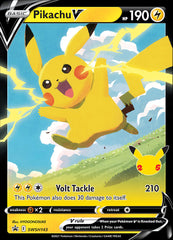 Pikachu V (SWSH143) (Celebrations) [Sword & Shield: Black Star Promos] | Tables and Towers