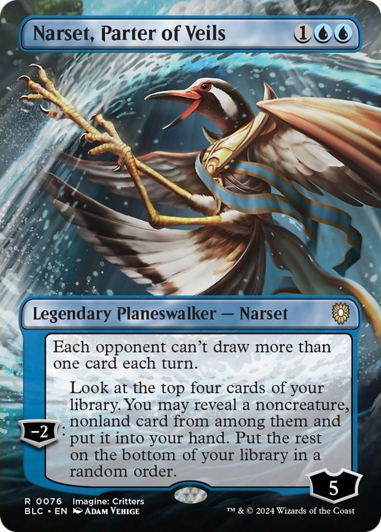 Narset, Parter of Veils (Borderless) [Bloomburrow Commander] | Tables and Towers