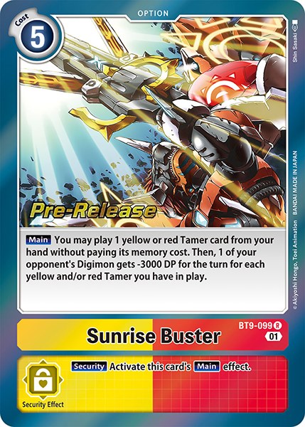 Sunrise Buster [BT9-099] [X Record Pre-Release Promos] | Tables and Towers