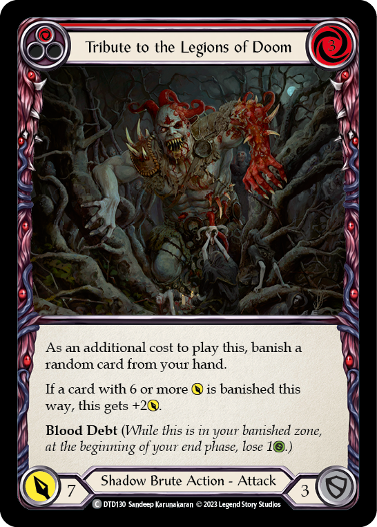 Tribute to the Legions of Doom (Red) [DTD130] (Dusk Till Dawn)  Rainbow Foil | Tables and Towers