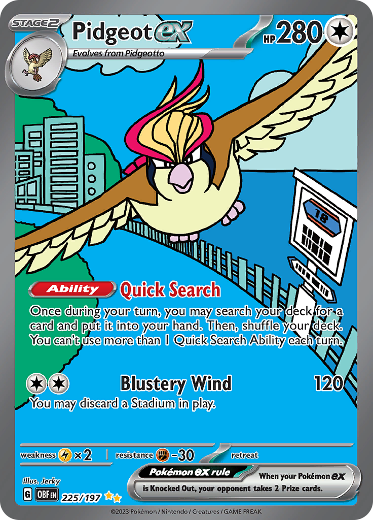 Pidgeot ex (225/197) [Scarlet & Violet: Obsidian Flames] | Tables and Towers