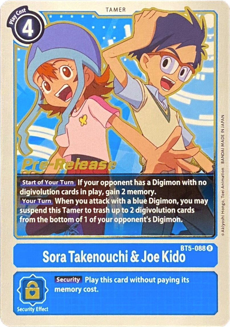 Sora Takenouchi & Joe Kido [BT5-088] [Battle of Omni Pre-Release Promos] | Tables and Towers