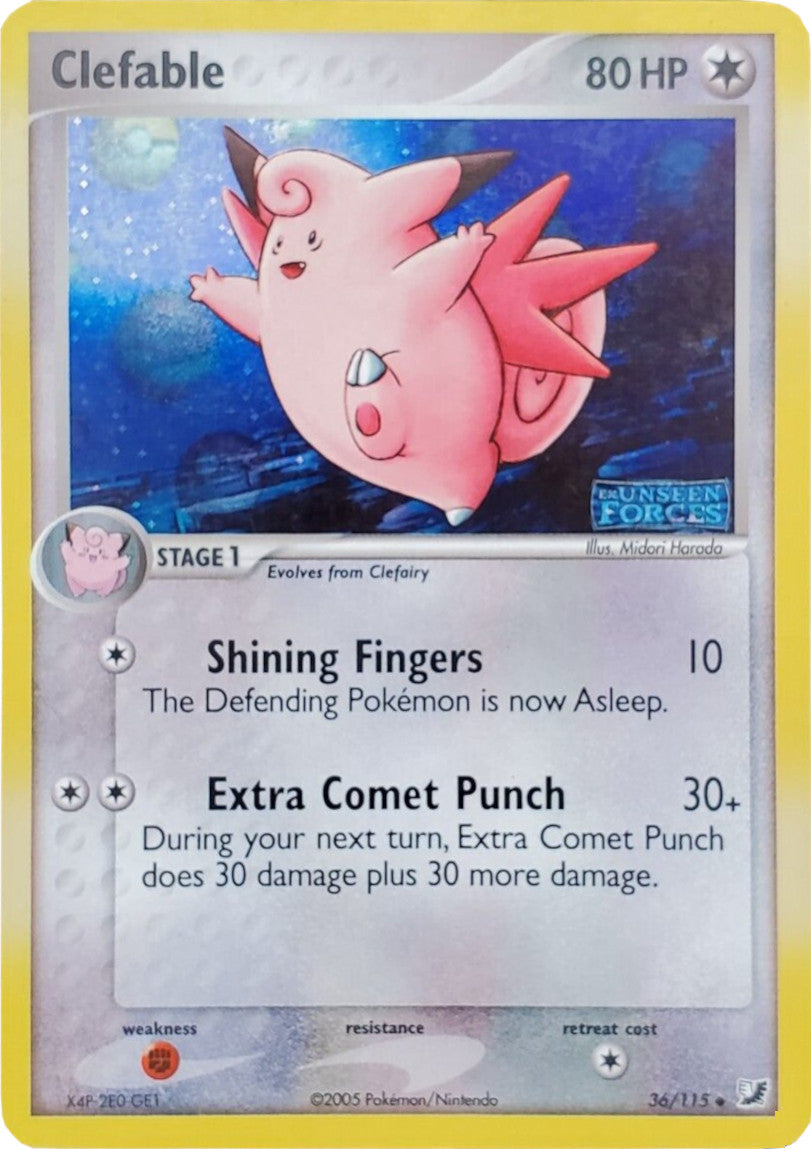 Clefable (36/115) (Stamped) [EX: Unseen Forces] | Tables and Towers