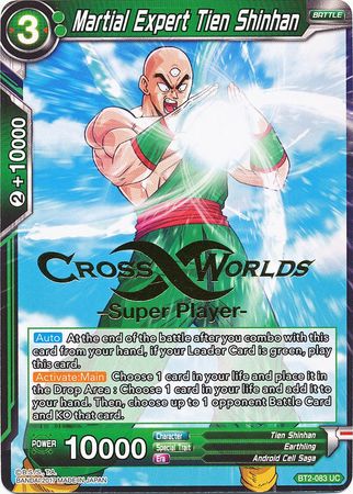 Martial Expert Tien Shinhan (Super Player Stamped) (BT2-083) [Tournament Promotion Cards] | Tables and Towers