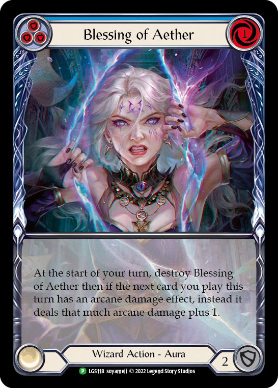 Blessing of Aether (Blue) [LGS118] (Promo)  Rainbow Foil | Tables and Towers