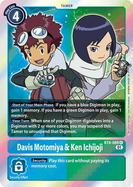 Davis Motomiya & Ken Ichijoji [BT8-088] [New Awakening] | Tables and Towers