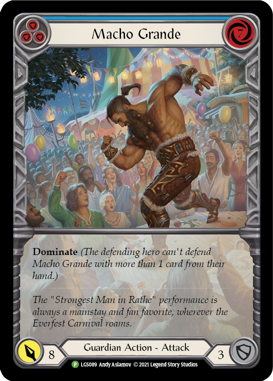 Macho Grande (Blue) [LGS089] (Promo)  Rainbow Foil | Tables and Towers