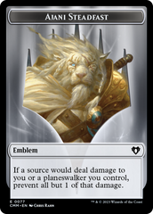 Ajani Steadfast Emblem // Wizard Double-Sided Token [Commander Masters Tokens] | Tables and Towers