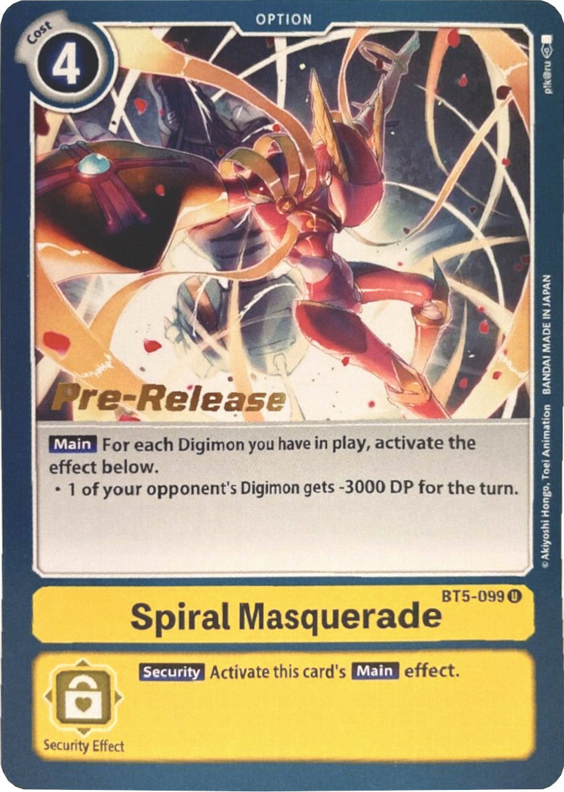 Spiral Masquerade [BT5-099] [Battle of Omni Pre-Release Promos] | Tables and Towers