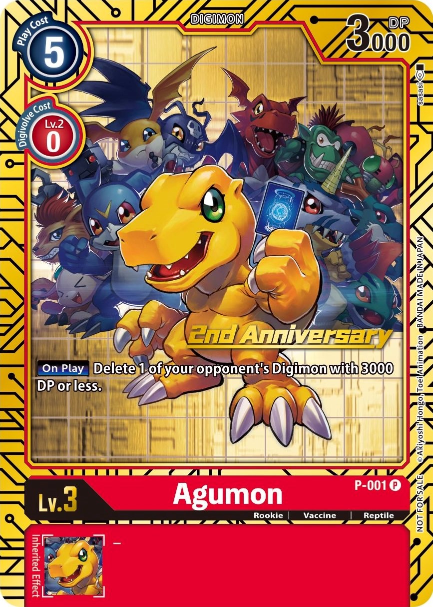 Agumon [P-001] (2nd Anniversary Card Set) [Promotional Cards] | Tables and Towers