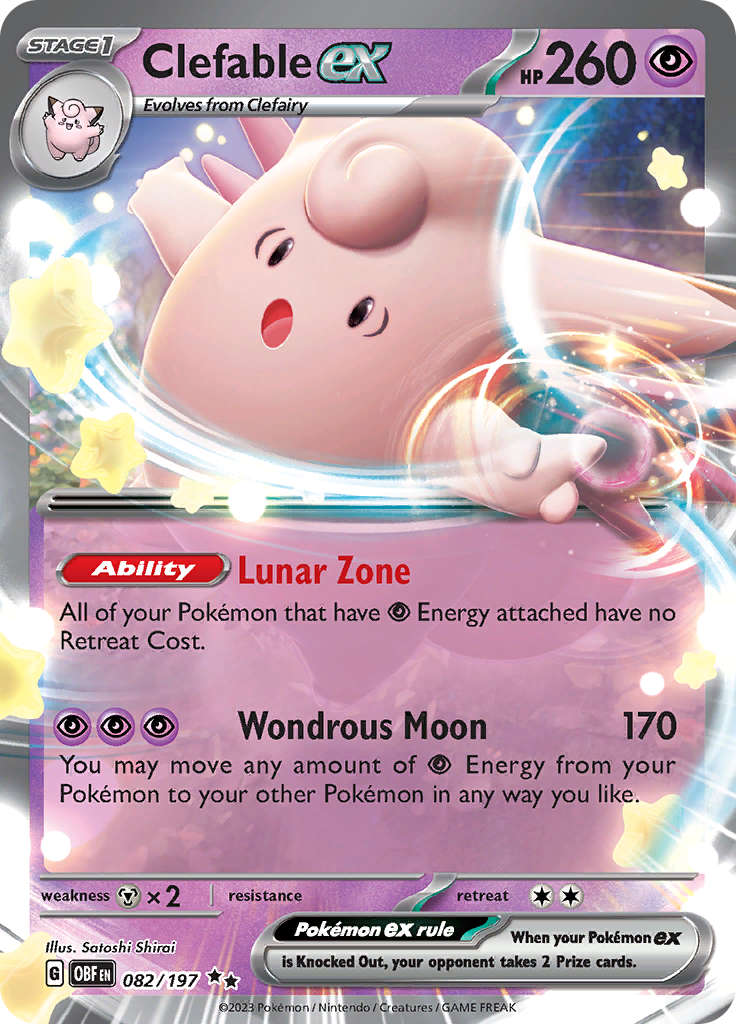 Clefable ex (082/197) [Scarlet & Violet: Obsidian Flames] | Tables and Towers