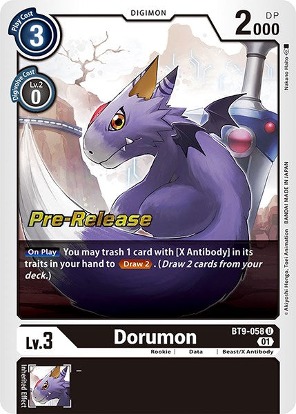 Dorumon [BT9-058] [X Record Pre-Release Promos] | Tables and Towers