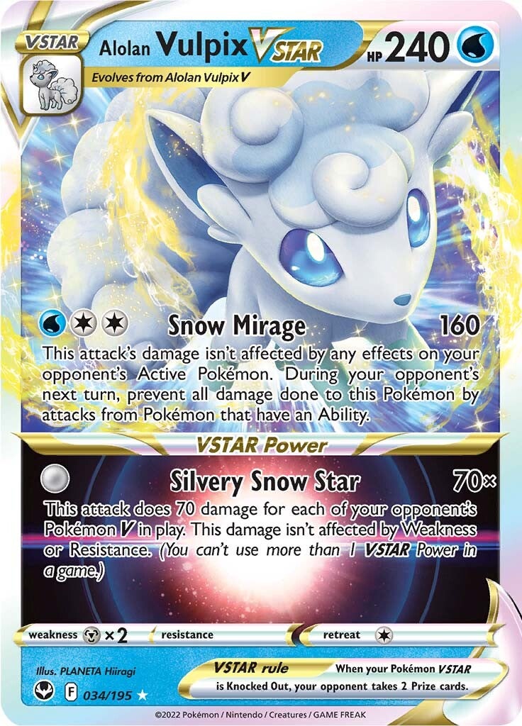 Alolan Vulpix VSTAR (034/195) [Sword & Shield: Silver Tempest] | Tables and Towers