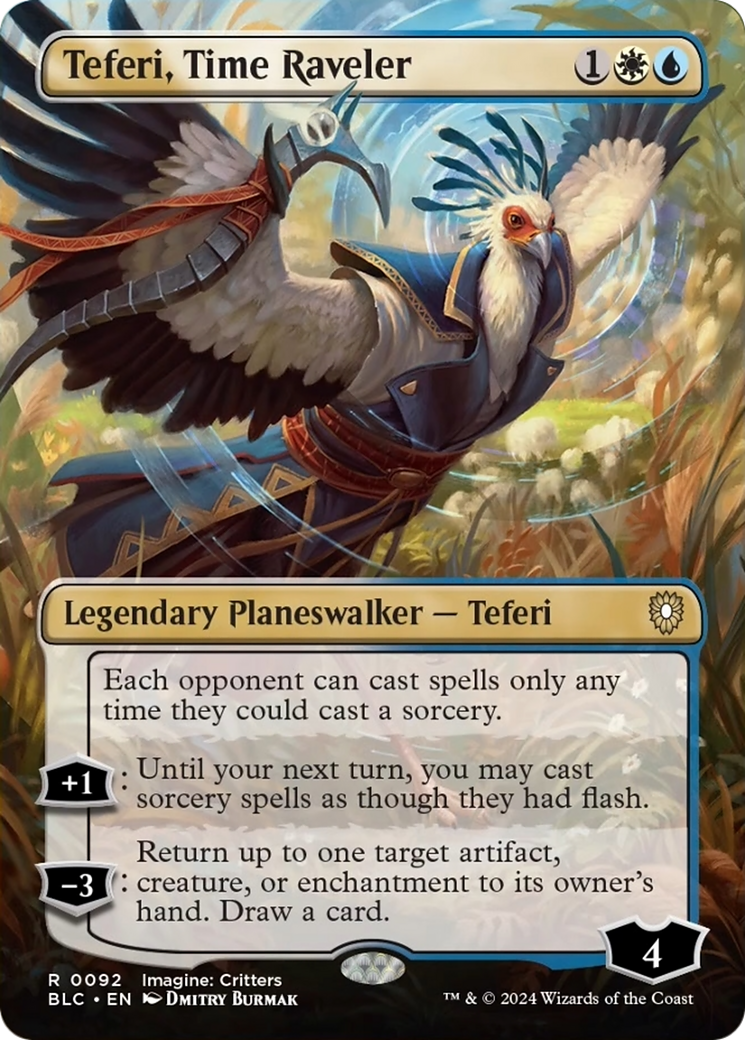 Teferi, Time Raveler (Borderless) [Bloomburrow Commander] | Tables and Towers