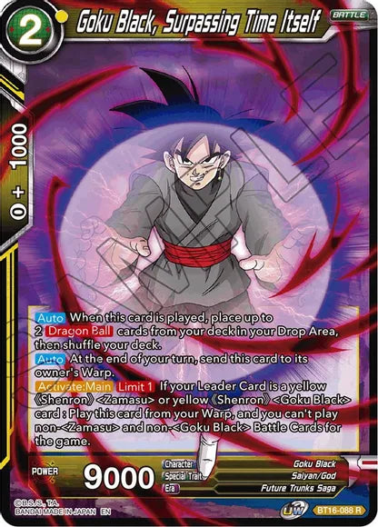 Goku Black, Surpassing Time itself (BT16-088) [Realm of the Gods] | Tables and Towers