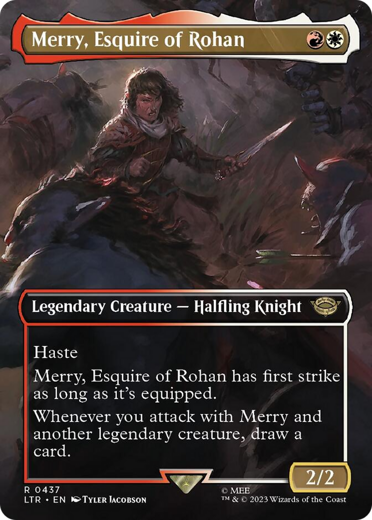 Merry, Esquire of Rohan (Borderless Alternate Art) [The Lord of the Rings: Tales of Middle-Earth] | Tables and Towers