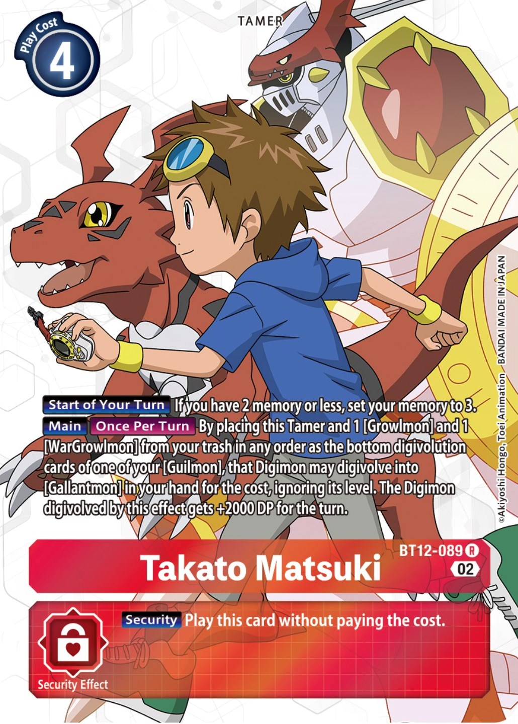 Takato Matsuki [BT12-089] (Alternate Art) [Across Time] | Tables and Towers