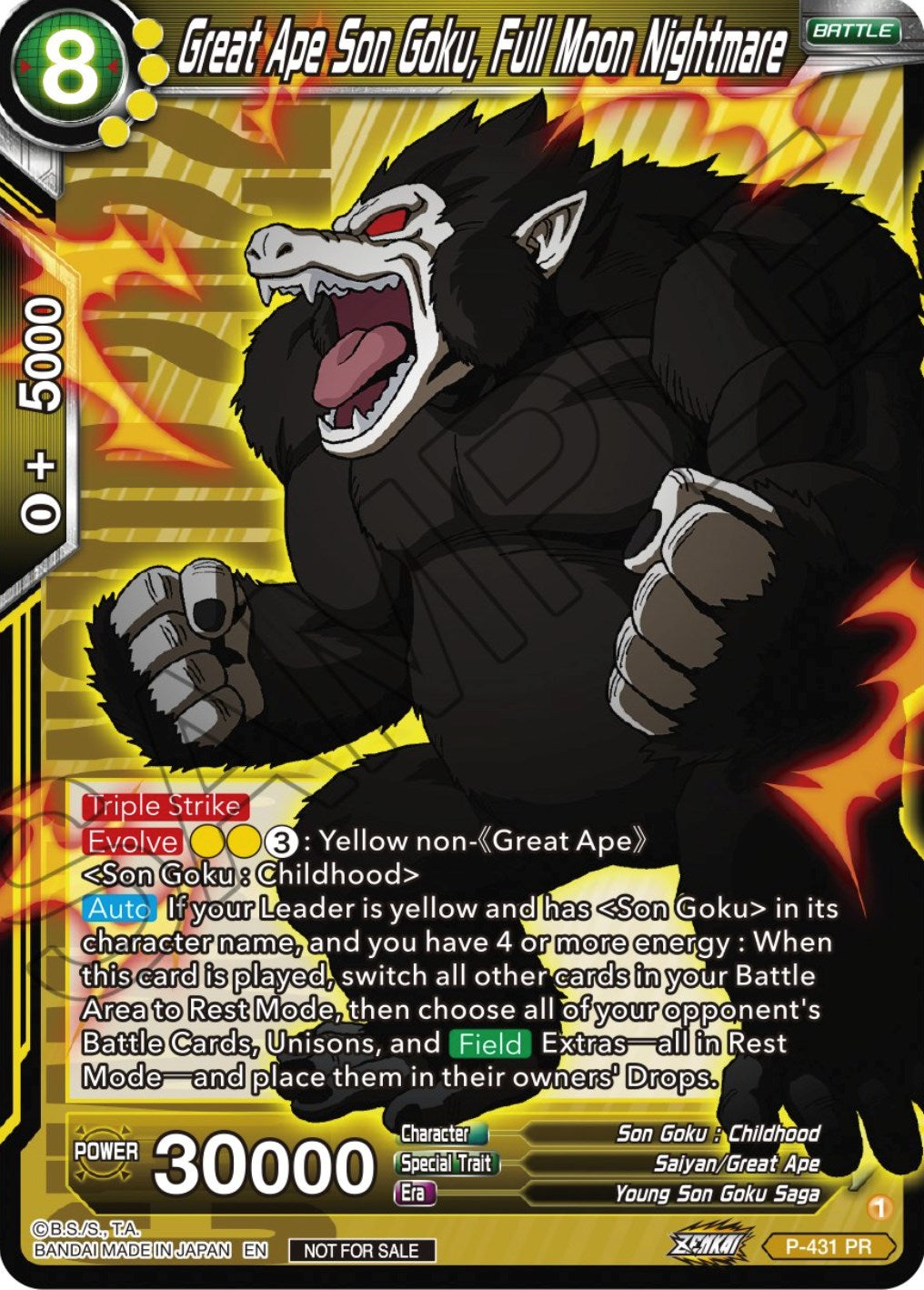 Great Ape Son Goku, Full Moon Nightmare (P-431) [Promotion Cards] | Tables and Towers