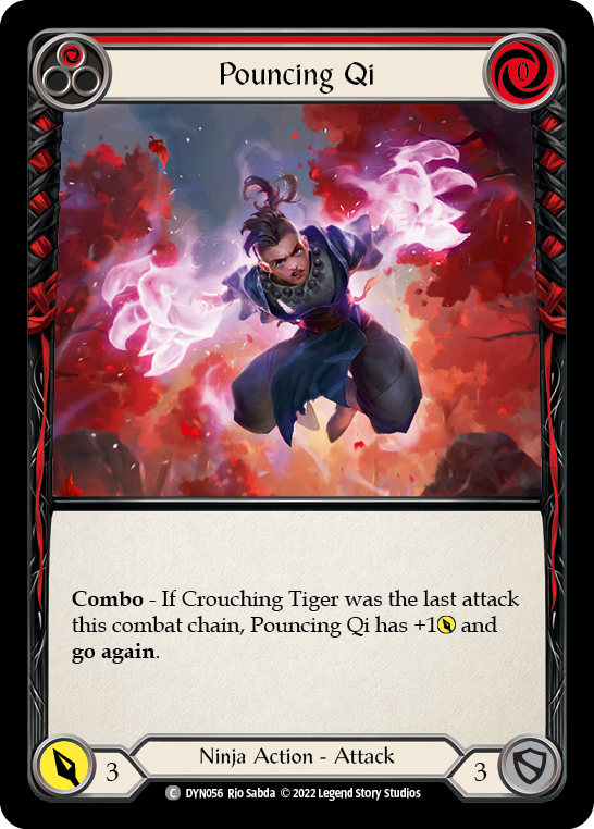 Pouncing Qi (Red) [DYN056] (Dynasty)  Rainbow Foil | Tables and Towers