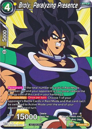 Broly, Paralyzing Presence (Broly Pack Vol. 3) (P-111) [Promotion Cards] | Tables and Towers