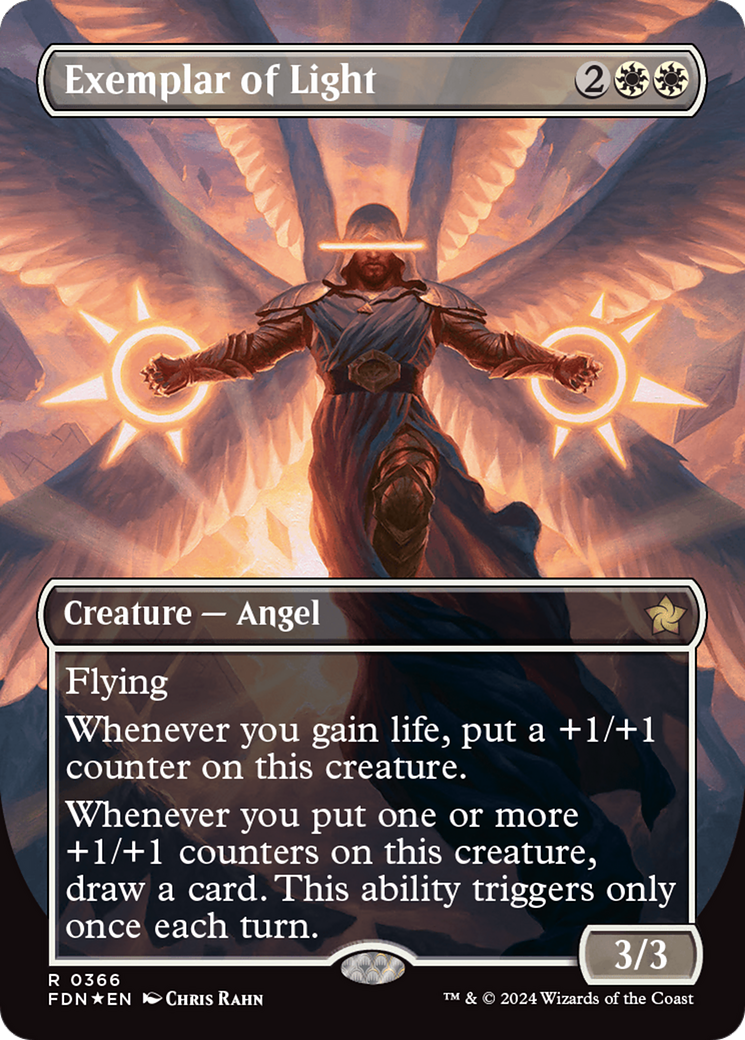 Exemplar of Light (Borderless) (Mana Foil) [Foundations] | Tables and Towers