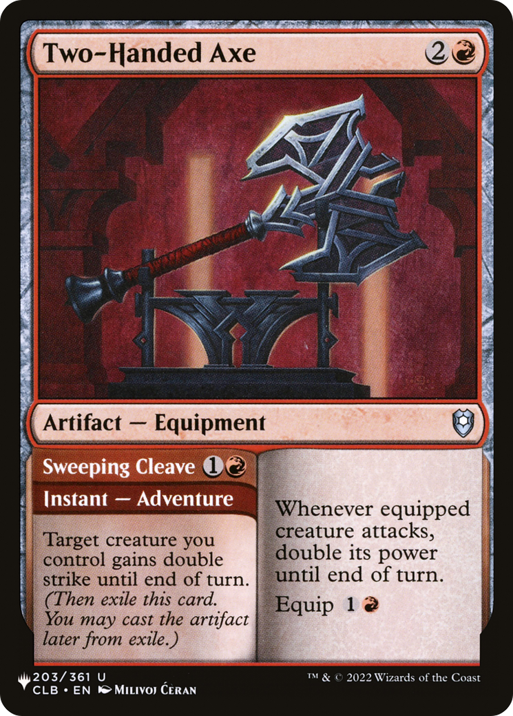 Two-Handed Axe [The List Reprints] | Tables and Towers
