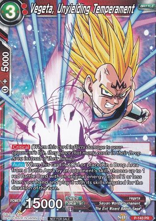 Vegeta, Unyielding Temperament (Power Booster: World Martial Arts Tournament) (P-143) [Promotion Cards] | Tables and Towers