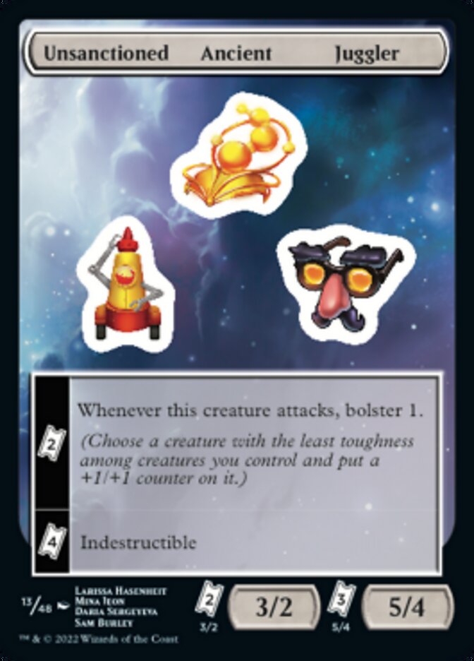 Unsanctioned Ancient Juggler [Unfinity Stickers] | Tables and Towers