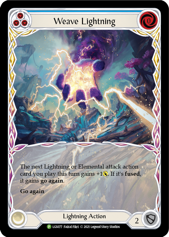 Weave Lightning (Blue) [LGS077] (Promo)  Rainbow Foil | Tables and Towers