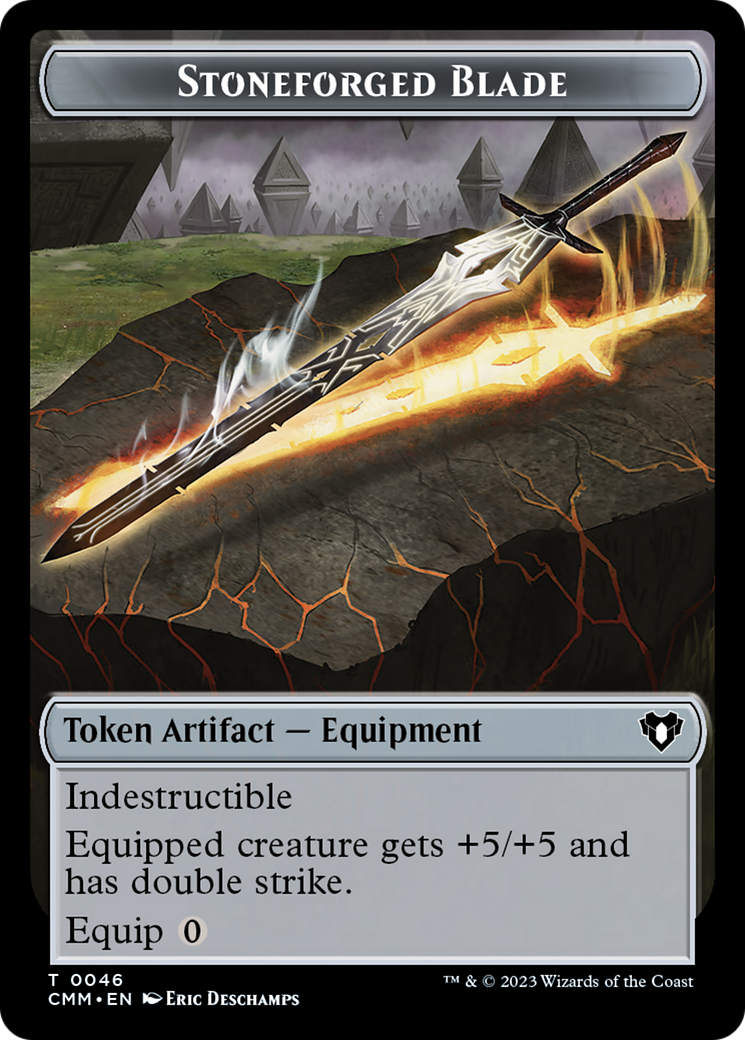 Servo // Stoneforged Blade Double-Sided Token [Commander Masters Tokens] | Tables and Towers