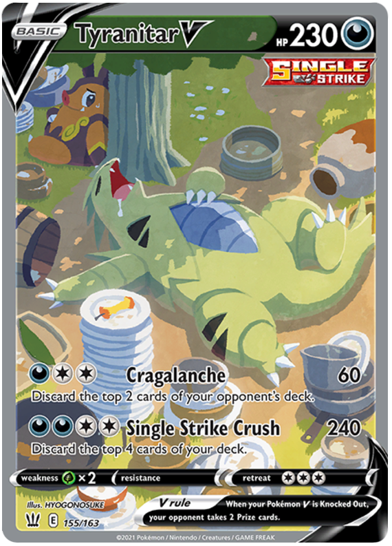 Tyranitar V (155/163) [Sword & Shield: Battle Styles] | Tables and Towers