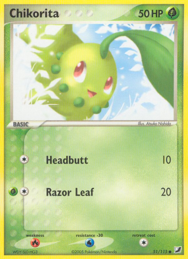 Chikorita (51/115) [EX: Unseen Forces] | Tables and Towers