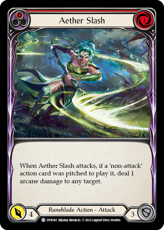 Aether Slash (Red) [DYN182] (Dynasty)  Rainbow Foil | Tables and Towers