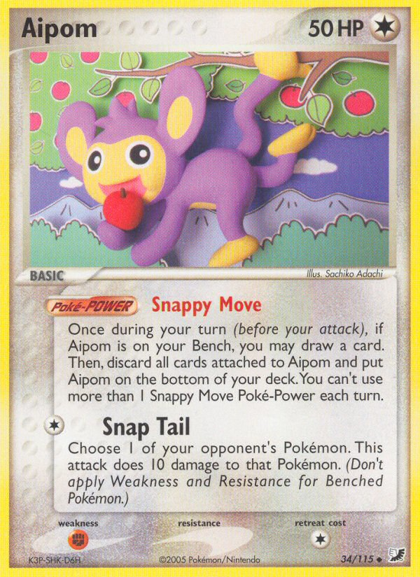 Aipom (34/115) [EX: Unseen Forces] | Tables and Towers