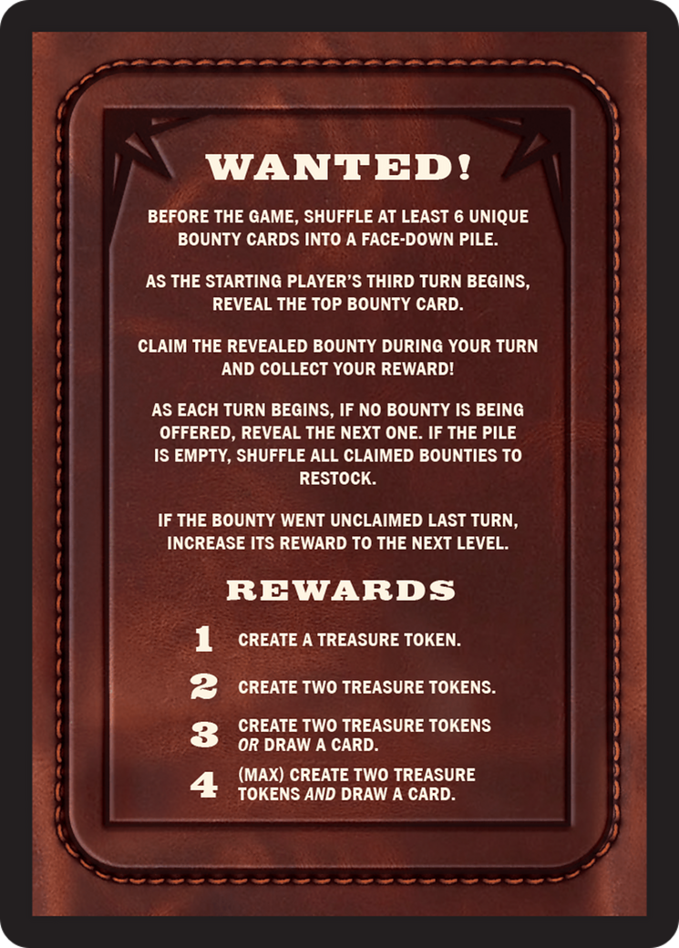 Bounty: The Outsider // Bounty Rules Double-Sided Token [Outlaws of Thunder Junction Commander Tokens] | Tables and Towers