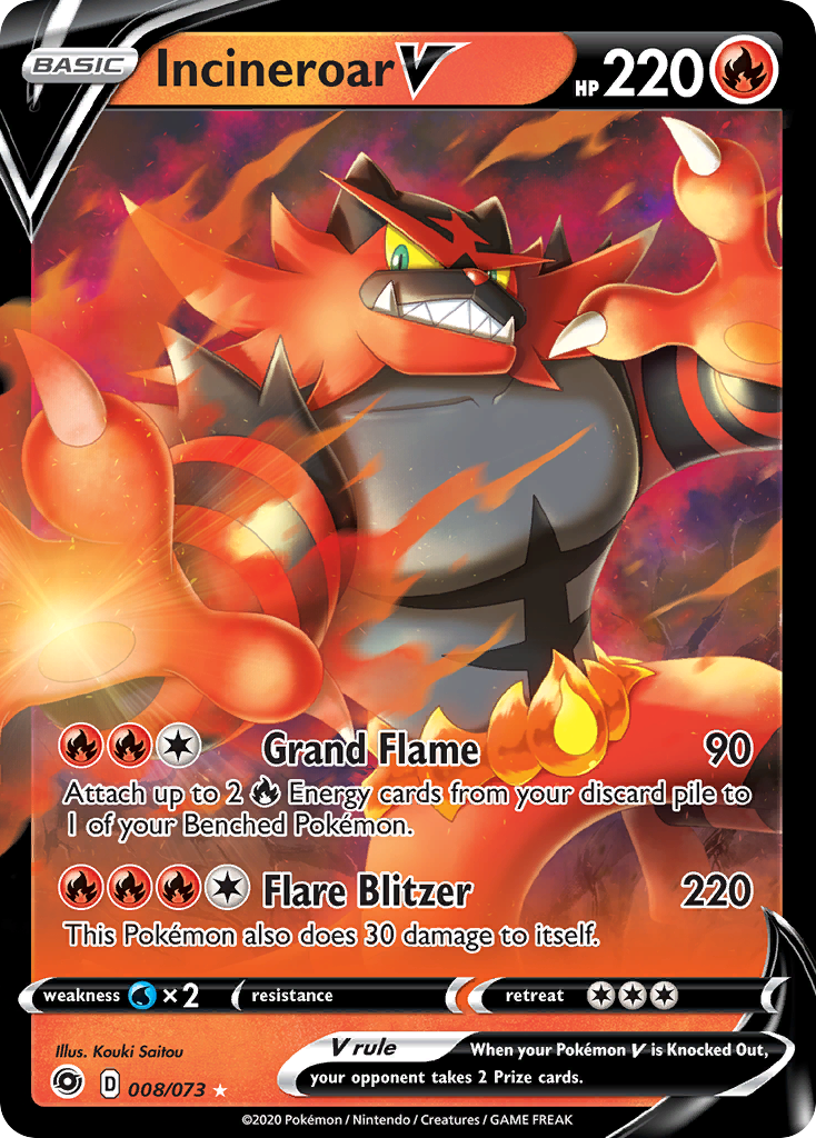 Incineroar V (008/073) [Sword & Shield: Champion's Path] | Tables and Towers