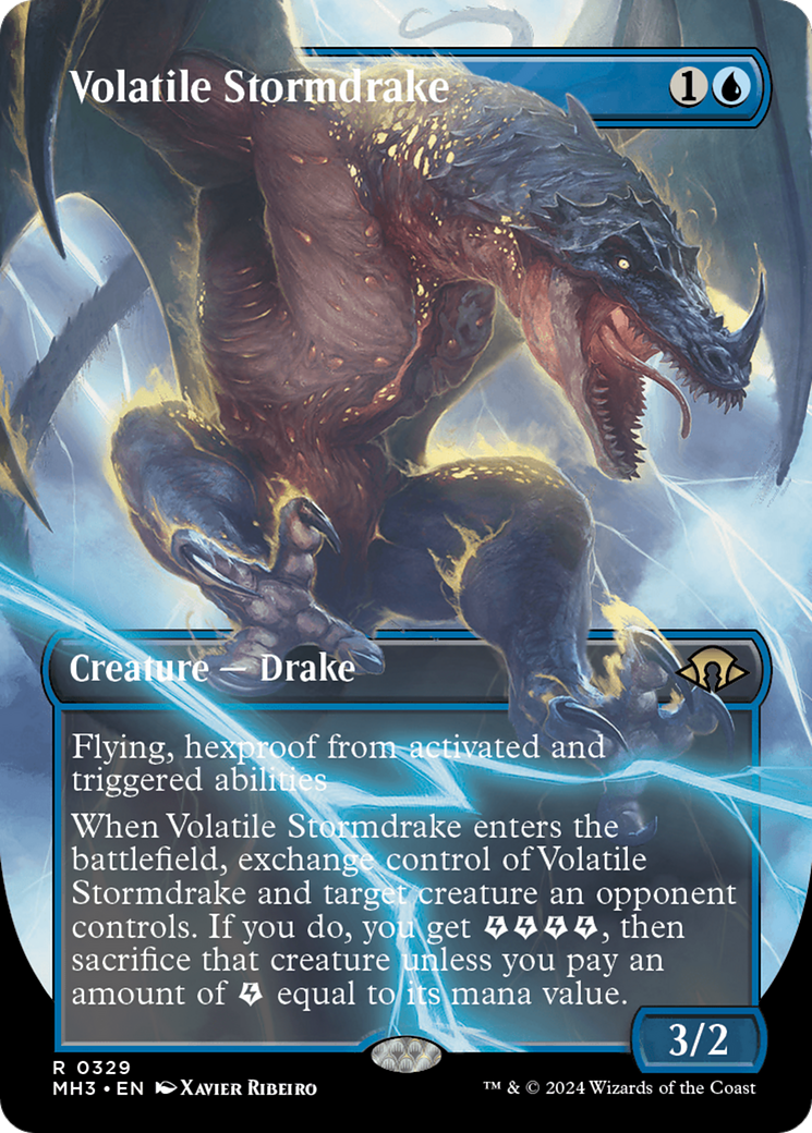 Volatile Stormdrake (Borderless) [Modern Horizons 3] | Tables and Towers