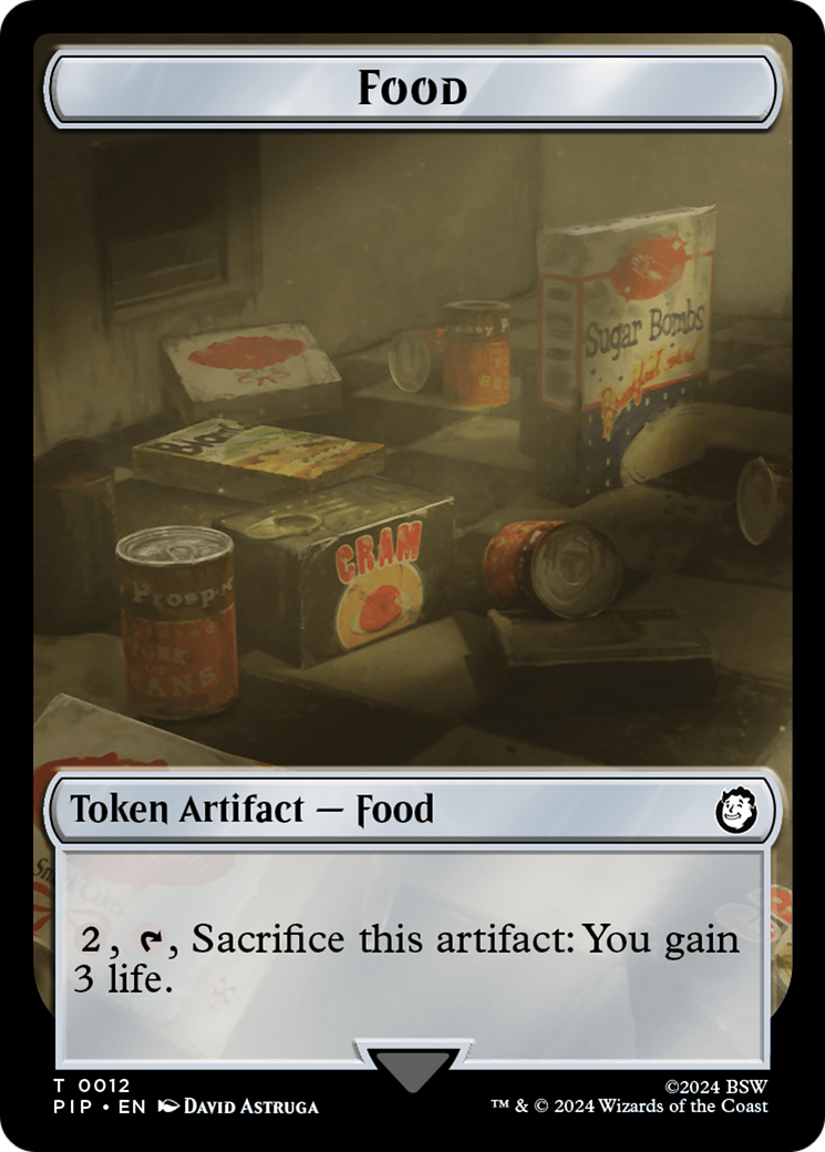 Warrior // Food (0012) Double-Sided Token [Fallout Tokens] | Tables and Towers