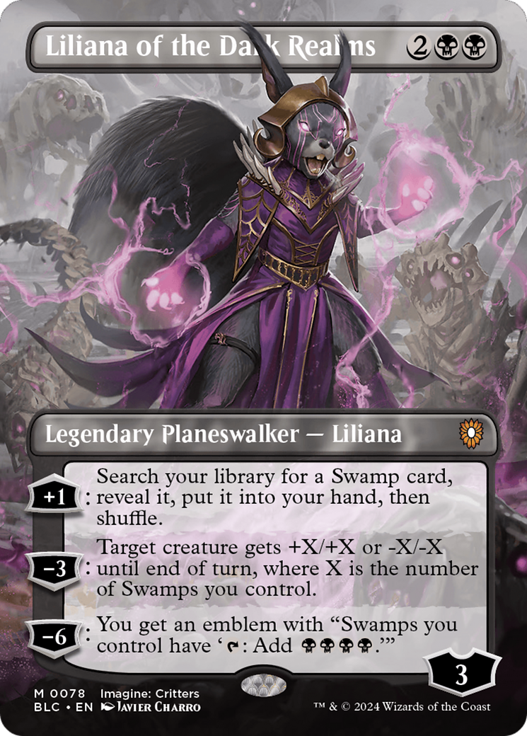 Liliana of the Dark Realms (Borderless) [Bloomburrow Commander] | Tables and Towers