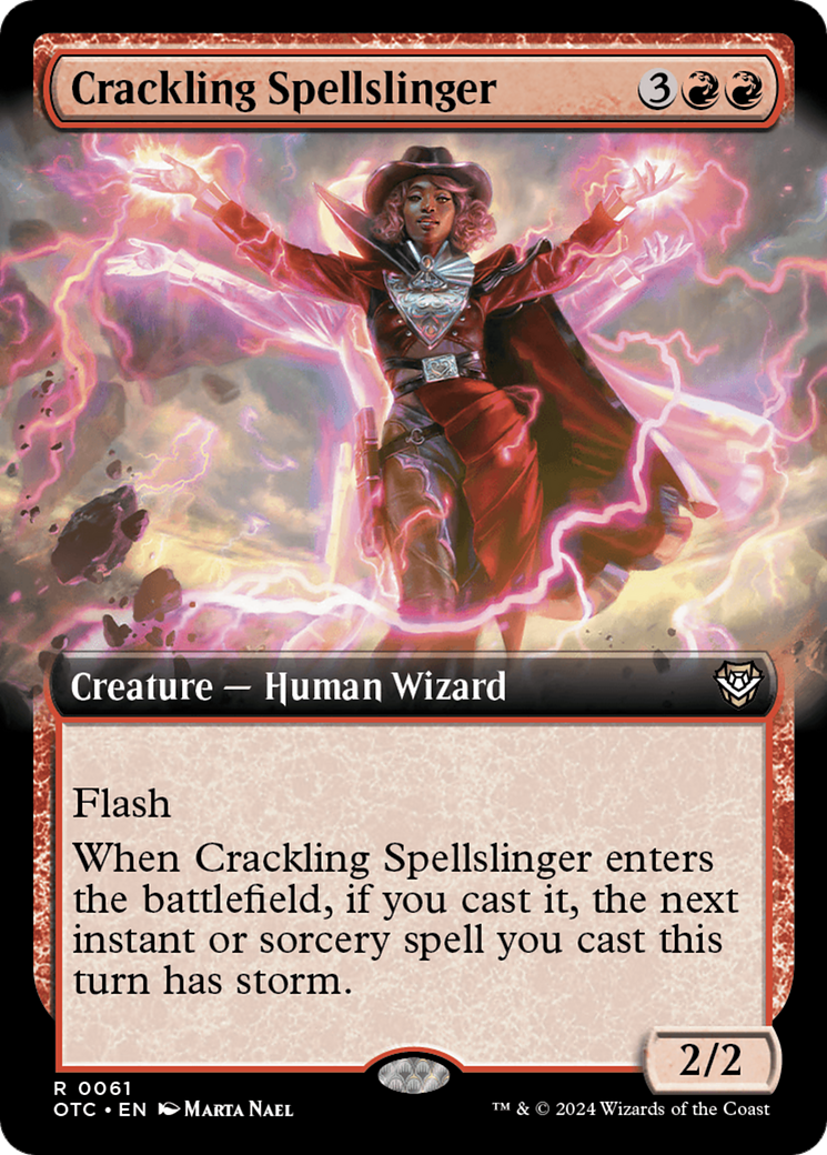 Crackling Spellslinger (Extended Art) [Outlaws of Thunder Junction Commander] | Tables and Towers