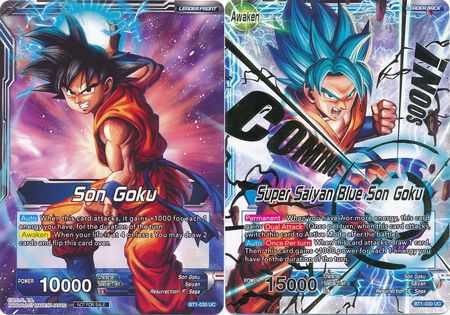 Son Goku // Super Saiyan Blue Son Goku (Hot Stamped) (BT1-030) [Promotion Cards] | Tables and Towers